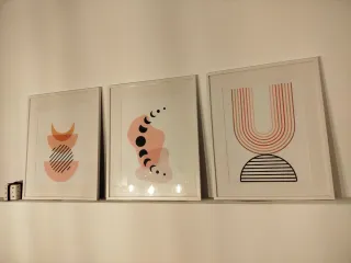 Set di 3 quadri decorativi astratti