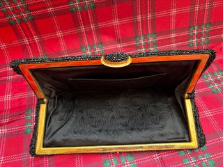 Bolso de fiesta vintage negro y dorado