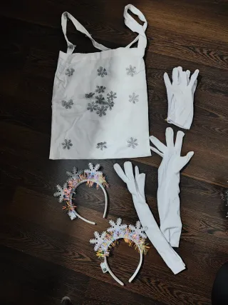 Disfraz copo nieve adulto y niña