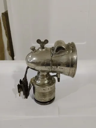 Antorcha de carburo bicicleta siglo XIX