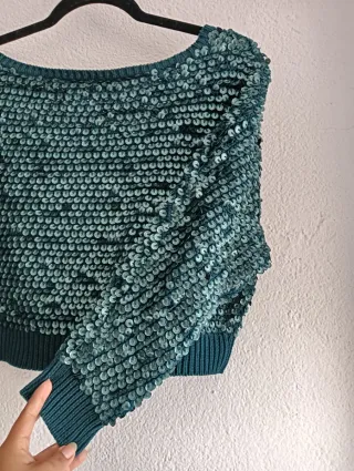 Chaqueta verde con lentejuelas