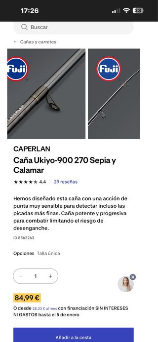 Caña de pesca Caperlan Ukiyo 900