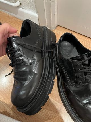 Mocasines Zara negros plataforma