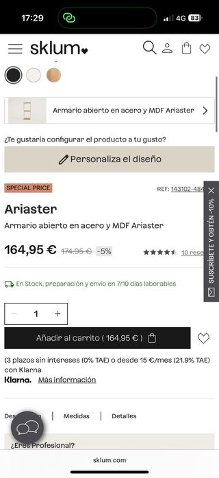 Armario Abierto Acero y MDF ARISTER