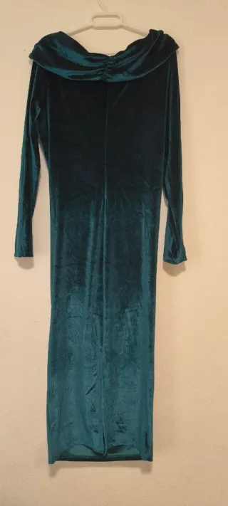 Vestido Terciopelo Teal Manga Larga