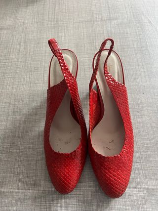 Sandalias Farrutx Rojas Tejidas Tacón