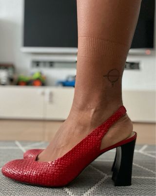 Sandalias Farrutx Rojas Tejidas Tacón