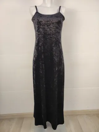 Abito lungo nero lucido