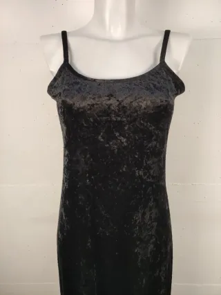 Abito lungo nero lucido