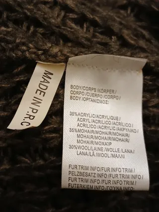 Poncho cardigan  lana mohair con dettagli