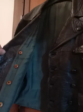 Giubbotto vintage in pelle donna nero anni 60.