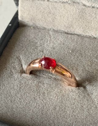 Anillo Plata con Rubí Natural