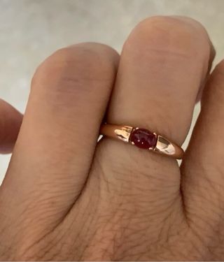 Anillo Plata con Rubí Natural