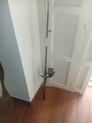 Caña de pescar con carrete