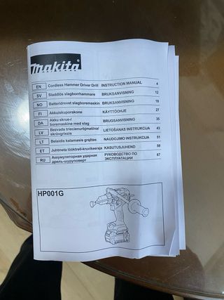 Taladro Percutor Makita 40V Max HP001GZ