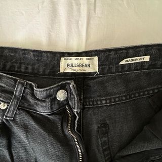 Pantalón Baggy Fit Negro Pull&Bear