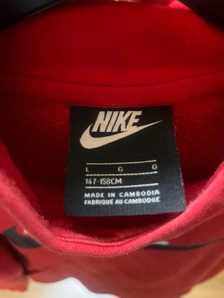 Sudadera Nike Roja Niño o adulto delgado