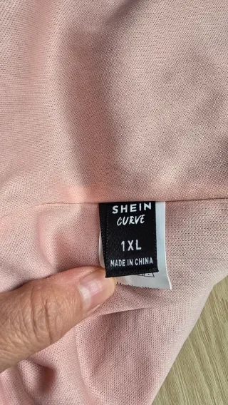 Falda encaje negra y rosa talla amplia lleva goma