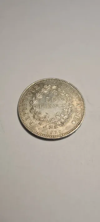 Moneda 50 Francos Franceses Plata 1978