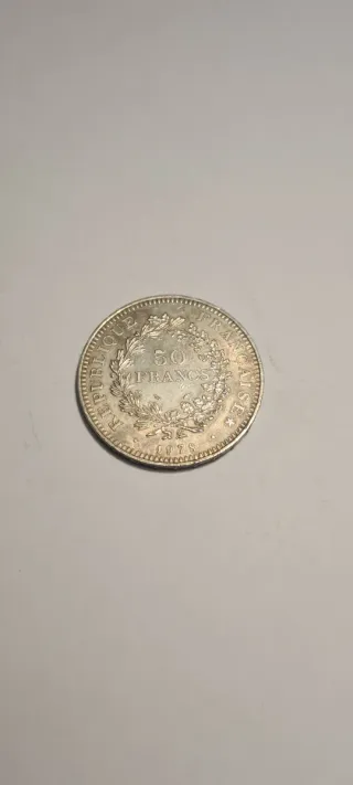 Moneda 50 Francos Franceses Plata 1978