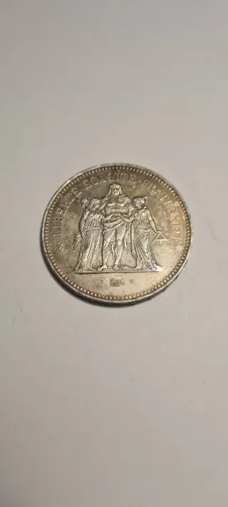 Moneda 50 Francos Franceses Plata 1978