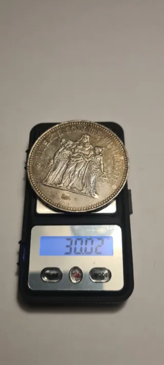 Moneda 50 Francos Franceses Plata 1978