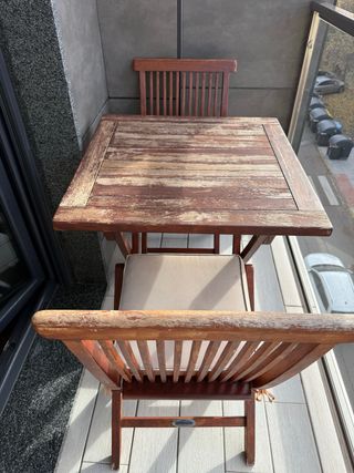 Mesa y 2 Sillas Teca Terraza Sunny Val.