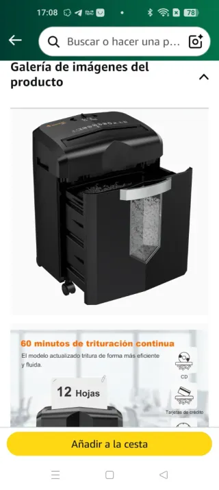 Trituradora Papel, negativo, DVD, Bonsaii C266-B