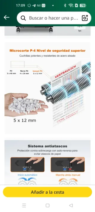 Trituradora Papel, negativo, DVD, Bonsaii C266-B