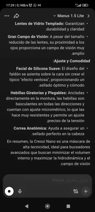 Máscara Cressi Nano Buceo/Pesca Submarina / Nataci