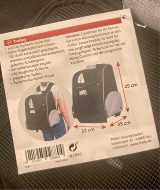 Zaino Trolley Trasporto Cani Piccola Taglia