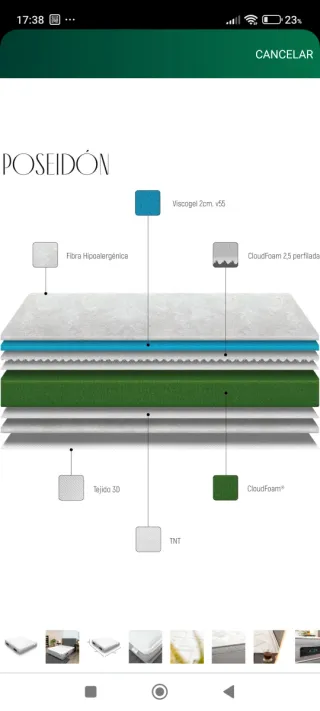 Colchón Visco Gel Transpirable POSEIDÓN 150x190