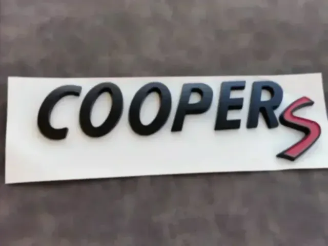Negro Mate Cooper S Logo Emblema Mini Cooper S
