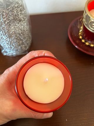 Set 5 candele natalizie oro , rosso, argento