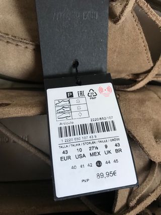 Massimo Dutti Mocasines Piel Talla 43