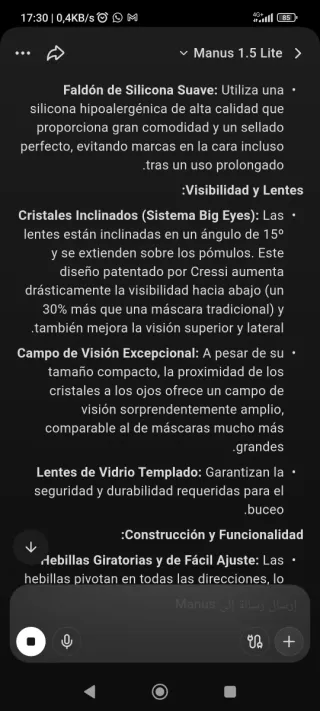 Máscara Cressi Lince Buceo/Pesca Submarina/ Nataci