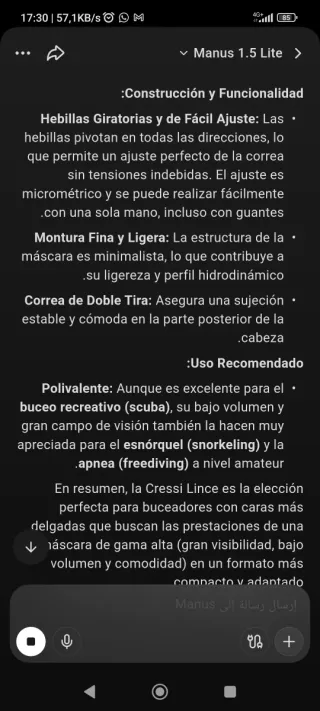 Máscara Cressi Lince Buceo/Pesca Submarina/ Nataci