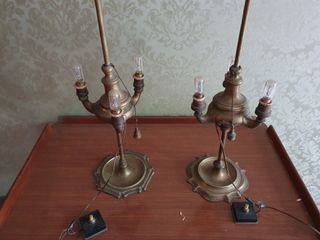 Antichi Lumi Lucerne fiorentine in ottone a 3 luci