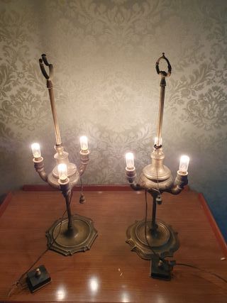 Antichi Lumi Lucerne fiorentine in ottone a 3 luci