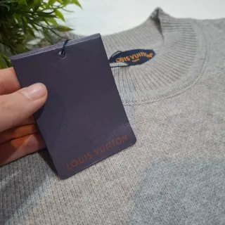Maglione Louis Vuitton Grigio Logo LV Bianco