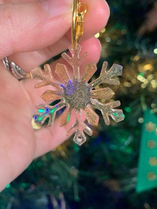 Pendientes Copo Nieve Resina epoxi