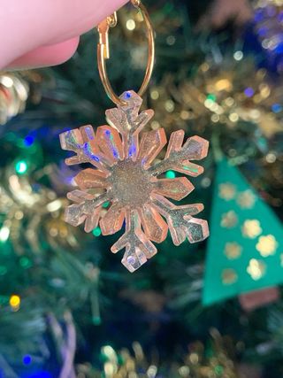 Pendientes Copo Nieve Resina epoxi
