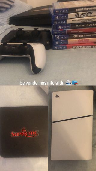 Consola PS5 Digital + PS4 con mandos y juegos