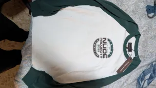 Camiseta Nude Project Blanca y Verde Talla L