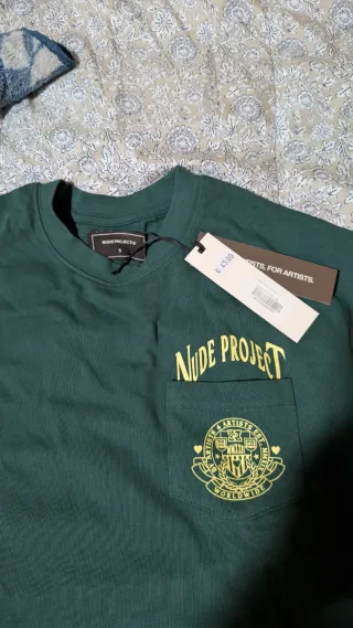 Camiseta Nude Project Blanca y Verde Talla L