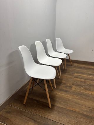 OFERTA Pack 4 Sillas Casa/Oficina Blancas Nuevas