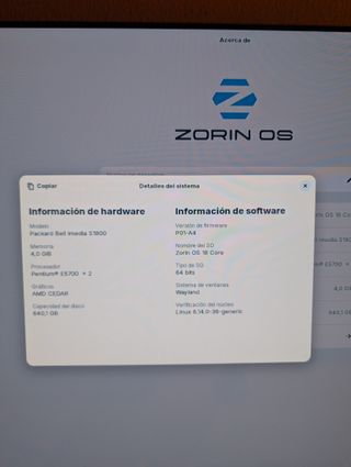 Ordenador Packard Bell imedia S1800