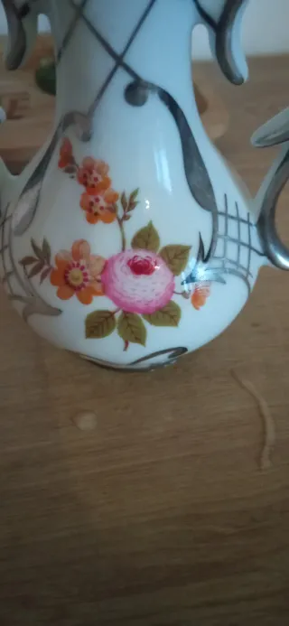 Jarrón Porcelana Bohemia Plata