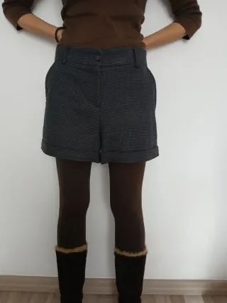 Pantalón corto vestir negro mujer