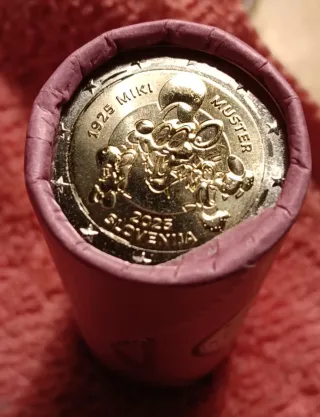 2€ Eslovenia Mickey Mouse 1925-2025